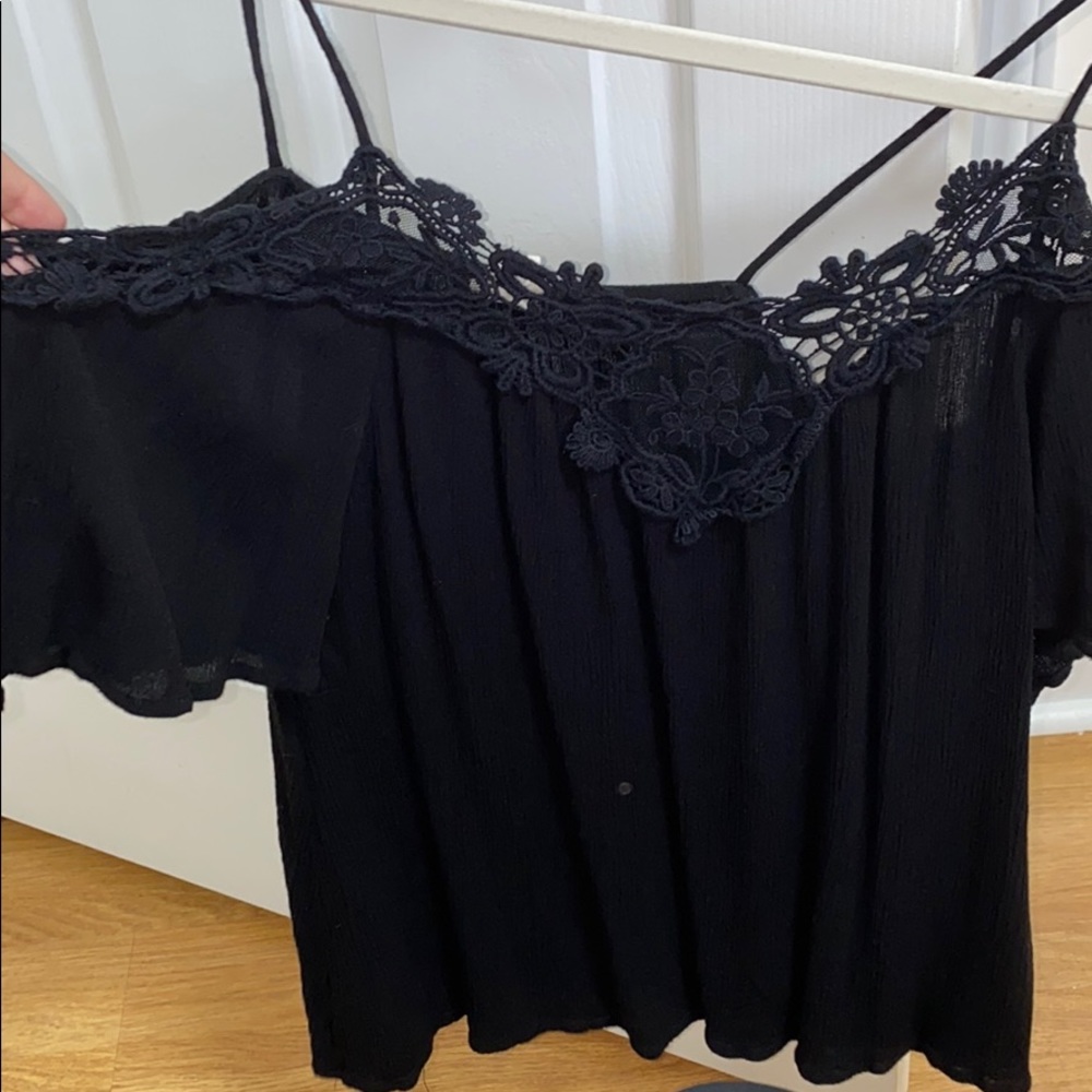 Off the shoulder black top